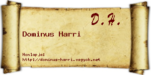 Dominus Harri névjegykártya